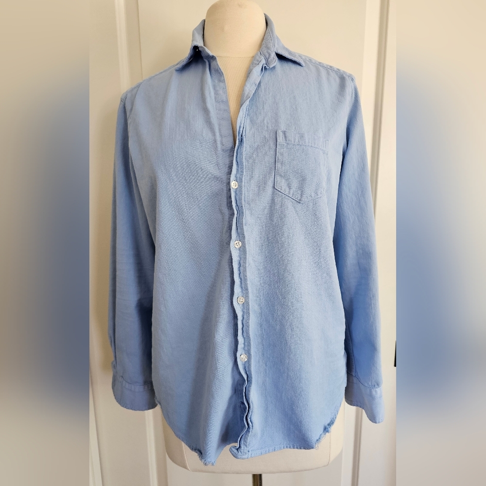 FRANK & EILEEN Light Blue Relaxed Eileen Italian Denim Shirt Sz M